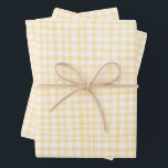 Gingham Hand-Drawn Modern Cute Yellow White Preppy Wrapping Paper Sheet<br><div class="desc">Perfect cute custom gift wrap for a fun party! Hand made art for you! Perfect for a summery brunch or picnic themed bridal shower, bachelorette party, easter, engagement party, holidays or birthday. FULLY CUSTOMIZABLE! Click "edit using design tool" to adjust the fonts, colours and placements. THANK YOU FOR SUPPORTING INDEPENDENT...</div>
