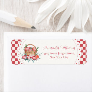 Gingham Harvest Apple Baby Shower Return Address