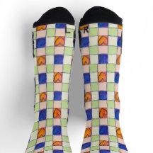 Gingham Heart pattern socks