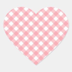 Gingham Heart Stickers