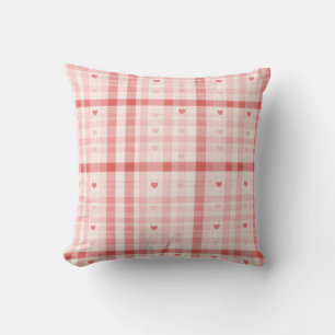 Gingham Hearts • Classic Sweet Valentine Seamless  Cushion
