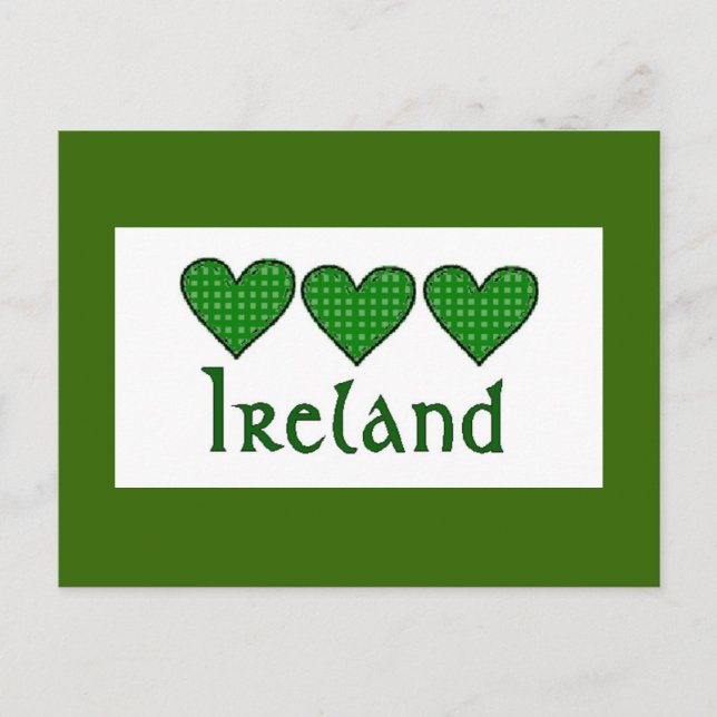 Gingham Hearts Ireland Postcard (Front)