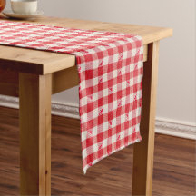 Gingham Heritage Print Plaid Red and White Chequer