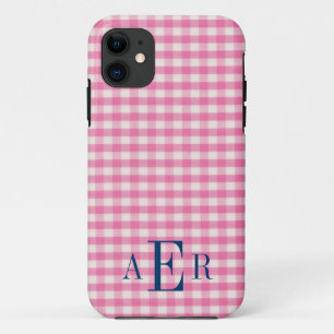 Gingham in Pink iPhone 11 Case