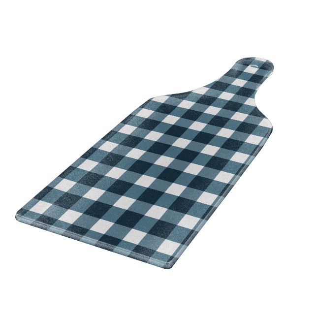 Gingham Indigo Blue Pattern Cutting Board (Corner)