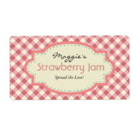 Gingham Jam Jar Labels, Customise
