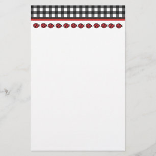 Gingham Ladybug Stationary Stationery
