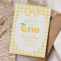 Gingham Lemon Our Main Squeeze 1st Birthday