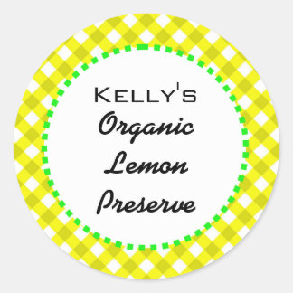 Gingham lemon preserves label