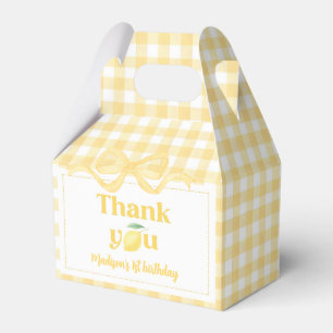 Gingham Lemon Themed 1st Birthday Favour Box
