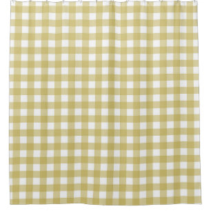 Gingham Lime Green White Shower Curtain
