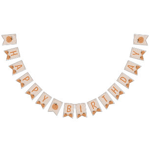 Gingham Little Pumpkin Birthday Banner Sign