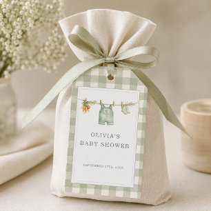 Gingham Locally Grown Baby Shower Party Gift Tags
