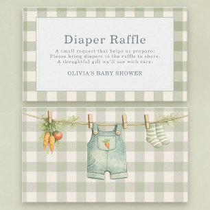 Gingham Locally Grown Diaper Raffle Enclosure Card