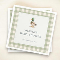 Gingham Mallard Duck Baby Shower Party
