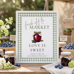 Gingham Market Love is Sweet Sign Bridal Shower
