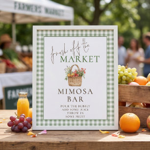 Gingham Market Mimosa Bar Sign Bridal Shower