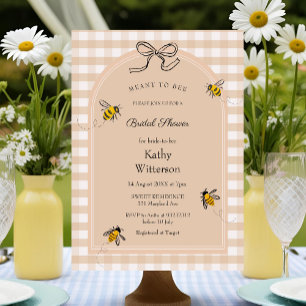 Gingham Meant To Bee Bridal Shower  Invitation