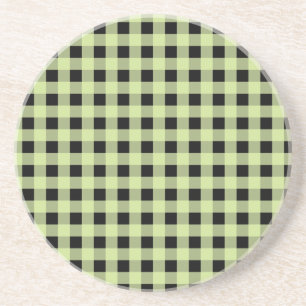Gingham Mint and Black Coaster