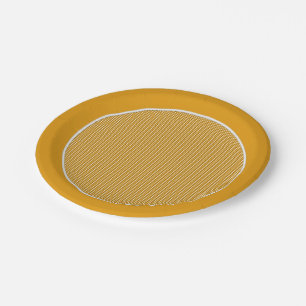 Gingham-Mustard Yellow-Paper Plates