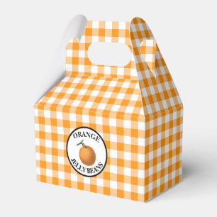 Gingham Orange Jelly Bean Favour Box