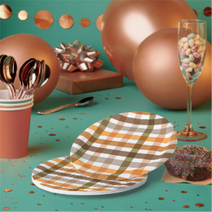 Gingham Paper Plate