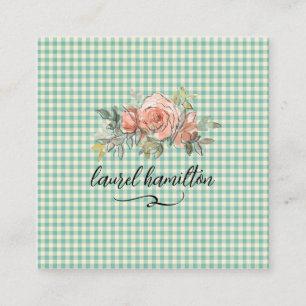 Gingham Pastel Business Card