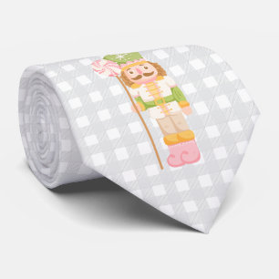Gingham Pastel Nutcracker Monogram Tie