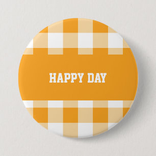 Gingham pattern 7.5 cm round badge