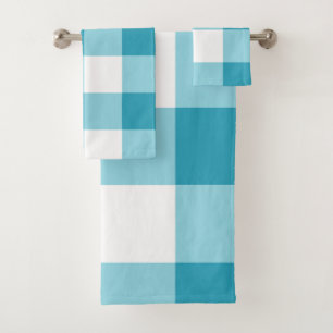 Gingham Pattern Bath Towel Set
