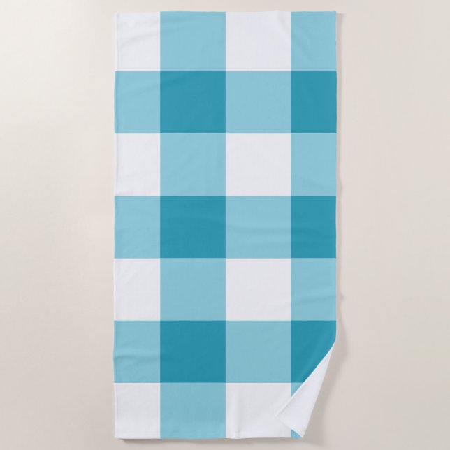 Gingham Pattern  Beach Towel (Front)