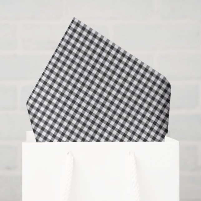 Gingham Pattern Black White Cool Sunglasses Fun Tissue Paper (Gift Bag)
