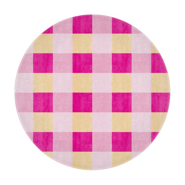 Gingham Pattern  Cutting Board (Front)