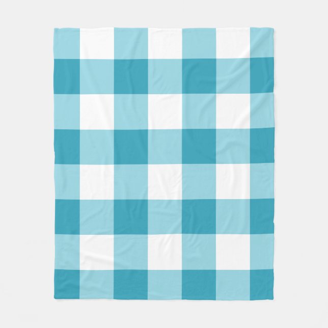 Gingham Pattern  Fleece Blanket (Front)
