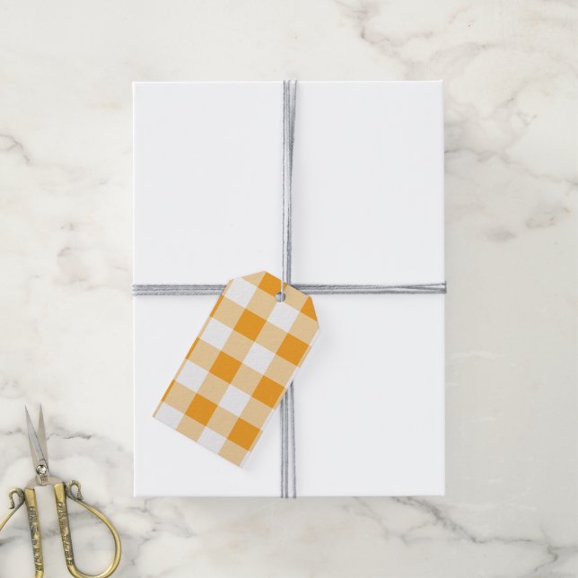 Gingham Pattern Gift Tags (With Twine)