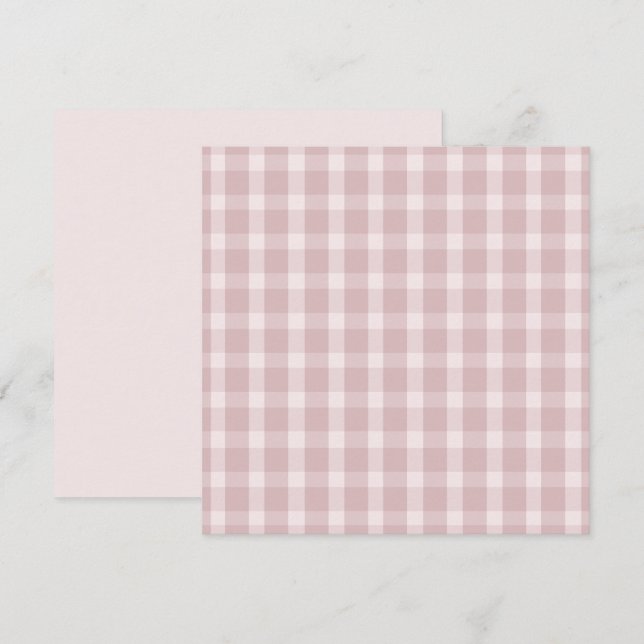 Gingham Pattern In Ballerina Preppy Pink Colours Card (Front/Back)