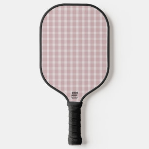 Gingham Pattern In Ballerina Preppy Pink Colours Pickleball Paddle