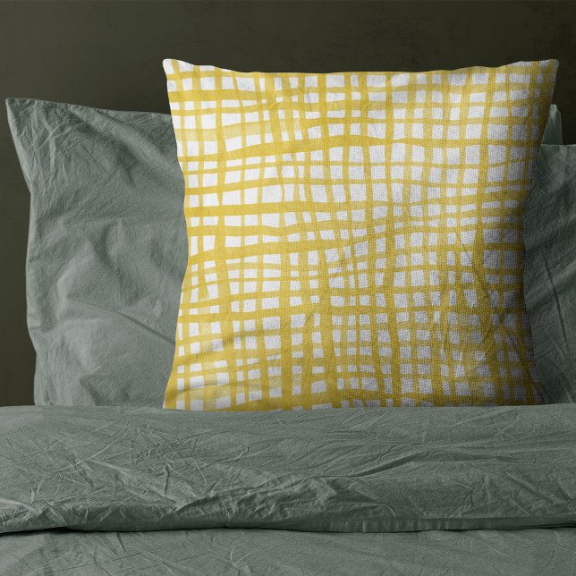 Gingham pattern in yellow cushion (Creator Uploaded)