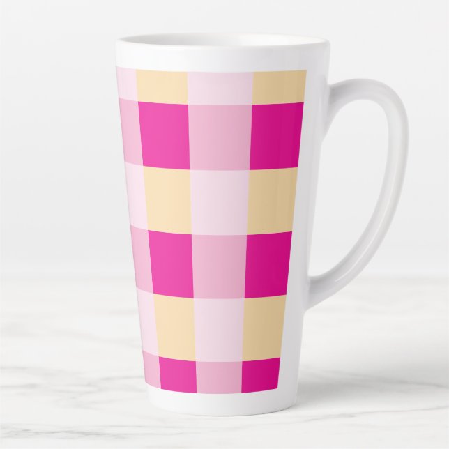 Gingham Pattern  Latte Mug (Right)