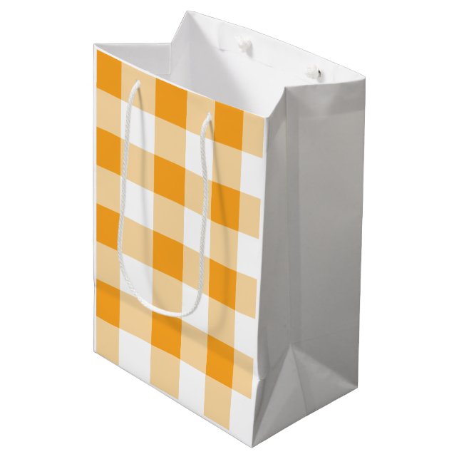 Gingham Pattern Medium Gift Bag (Front Angled)