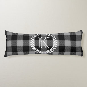 Gingham Pattern Monogram Body Cushion