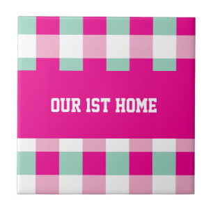 Gingham Pattern Our 1st Home Tile