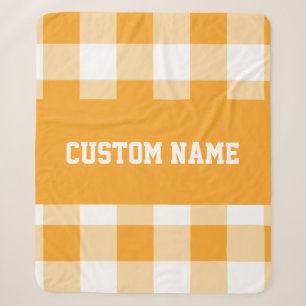 Gingham Pattern Sherpa Blanket
