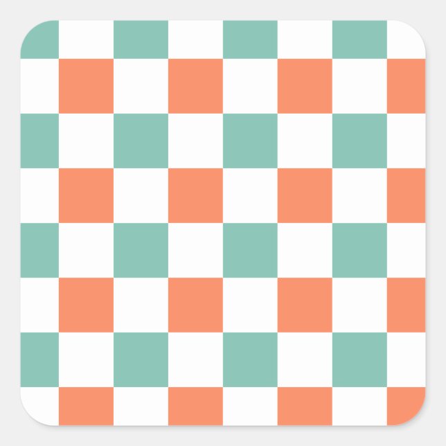 Gingham Pattern Square Sticker (Front)