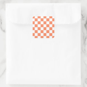 Gingham Pattern Square Sticker