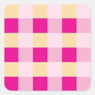Gingham Pattern  Square Sticker