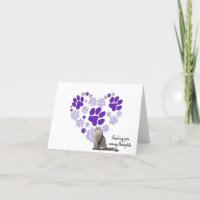 Gingham Pawprint Heart for Loss of Pet Cat