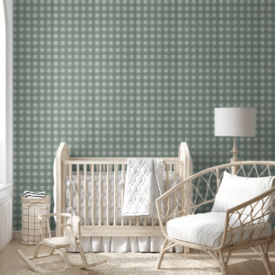 Gingham Peel and Stick Wallpaper - Sage Green