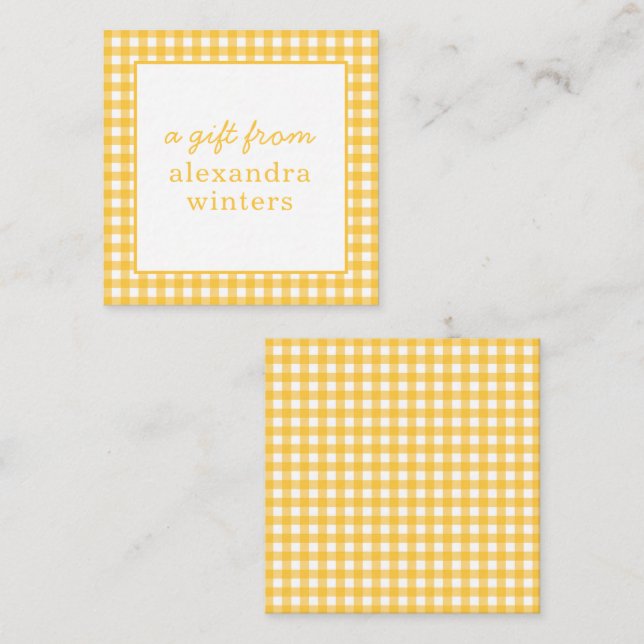 Gingham Personalised Gift Enclosure Cards (Front/Back)