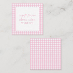 Gingham Personalised Gift Enclosure Cards